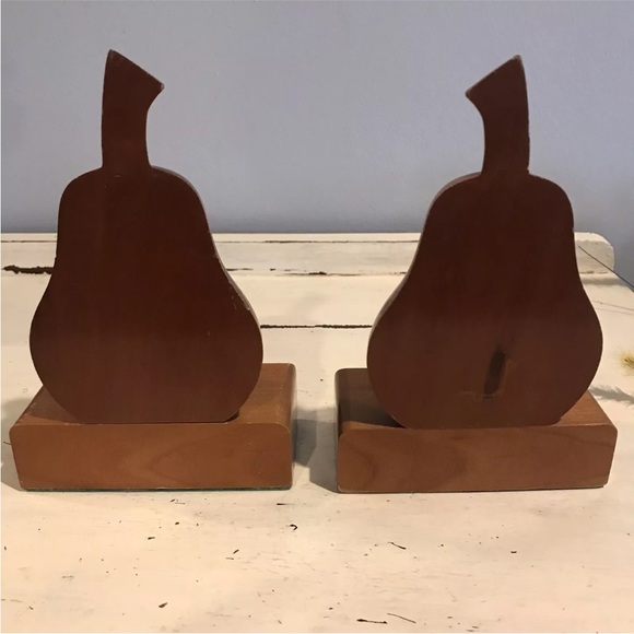Vintage MCM Ironwood Matching Pear Bookends Art Deco - Picture 4 of 16